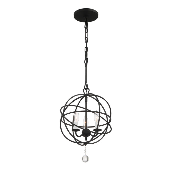 Crystorama 9225-BK Solaris Three Light Mini Chandelier Black Alternate Image 2.jpg