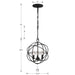 Crystorama 9225-BK Solaris Three Light Mini Chandelier Black Alternate Image 4.jpg
