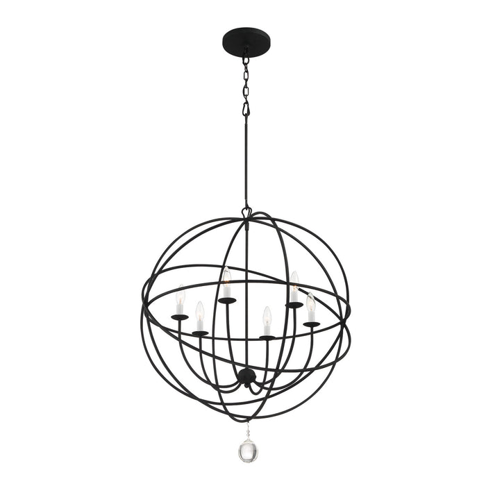 Crystorama 9226-BK Solaris Six Light Chandelier Black Alternate Image 2.jpg