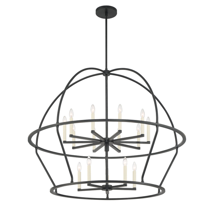 Crystorama ABB-3029-BK Abbott 15 Light Chandelier Black Alternate Image 2.jpg