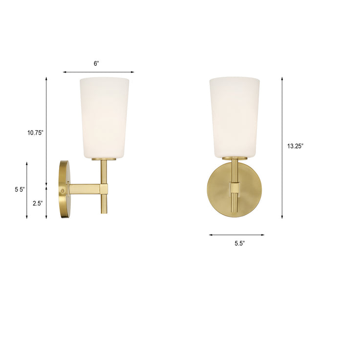 Crystorama COL-101-AG Colton One Light Wall Sconce Aged Brass Alternate Image 4.jpg