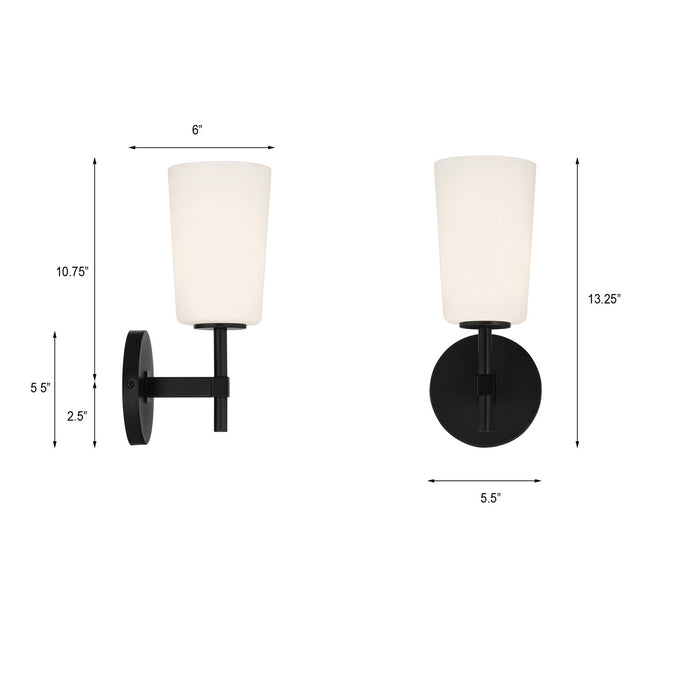 Crystorama COL-101-BK Colton One Light Wall Sconce Black Alternate Image 4.jpg