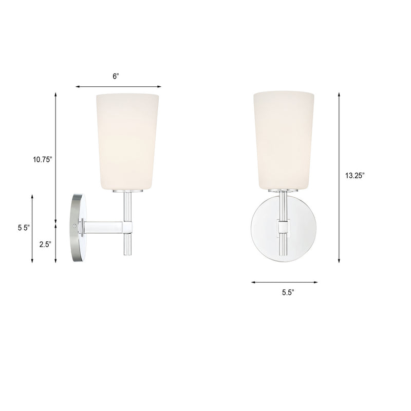 Crystorama COL-101-CH Colton One Light Wall Sconce Polished Chrome Alternate Image 4.jpg