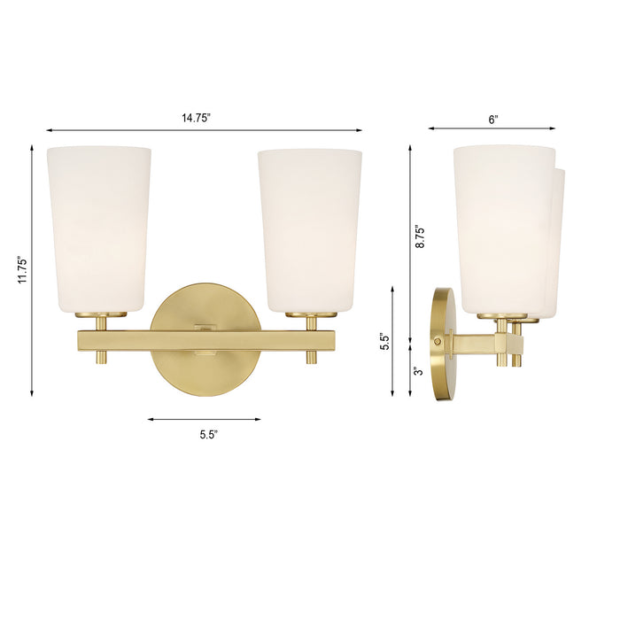 Crystorama COL-102-AG Colton Two Light Wall Sconce Aged Brass Alternate Image 4.jpg