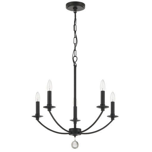 Crystorama MIL-8005-BK Mila Five Light Chandelier Black Alternate Image.jpg