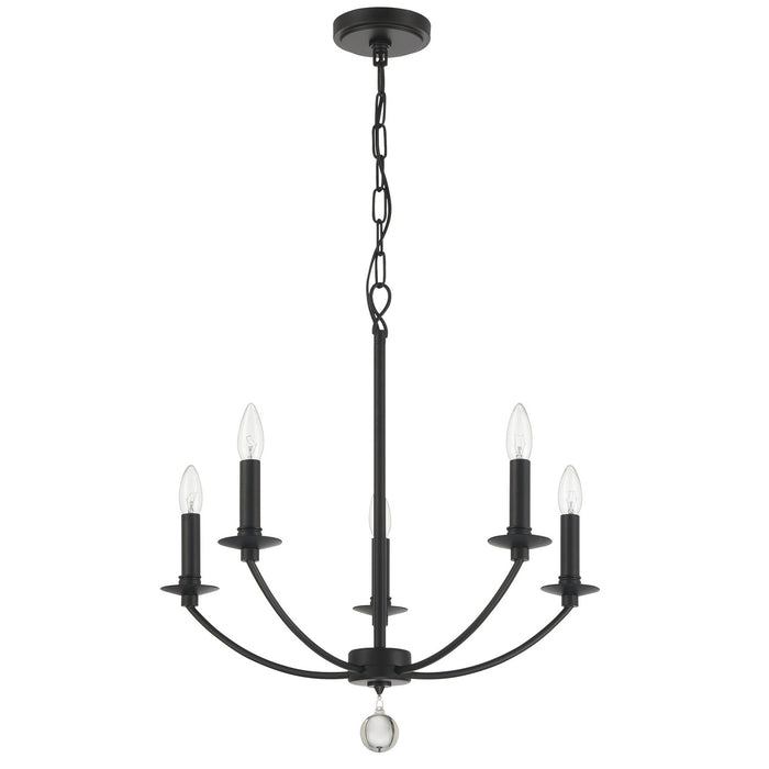 Crystorama MIL-8005-BK Mila Five Light Chandelier Black Alternate Image.jpg