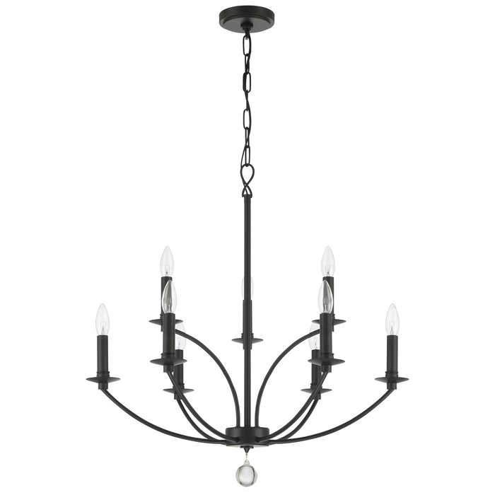 Crystorama MIL-8009-BK Mila Nine Light Chandelier Black Alternate Image.jpg