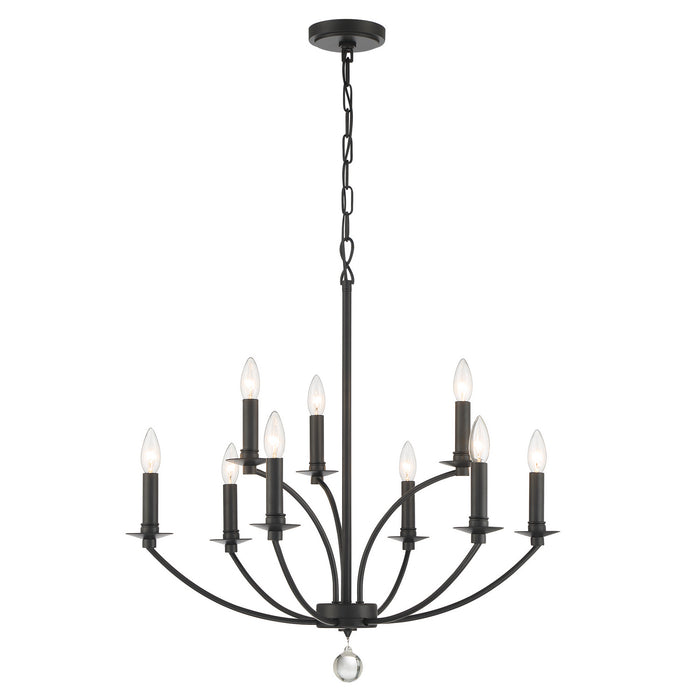 Crystorama MIL-8009-BK Mila Nine Light Chandelier Black Alternate Image 2.jpg