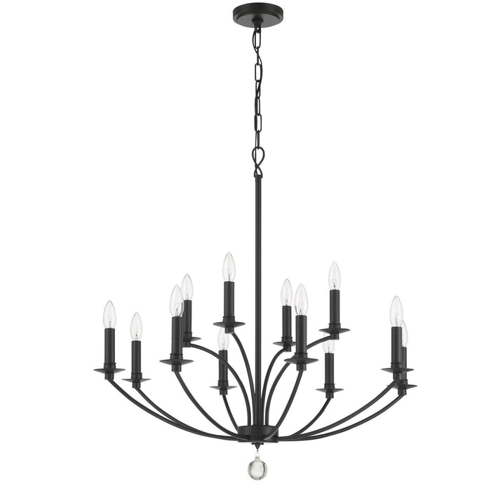Crystorama MIL-8012-BK Mila 12 Light Chandelier Black Alternate Image.jpg