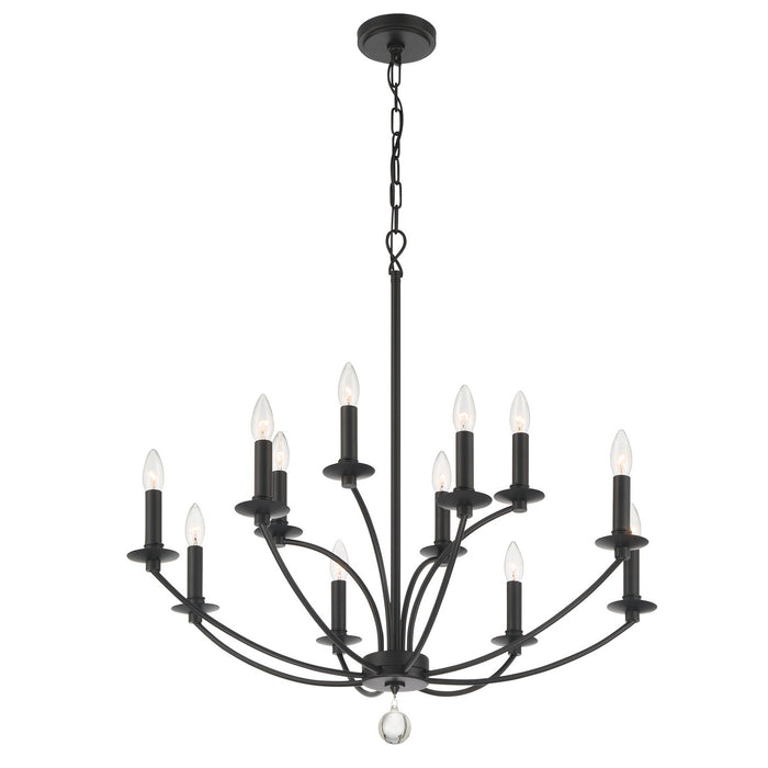 Crystorama MIL-8012-BK Mila 12 Light Chandelier Black Alternate Image 2.jpg