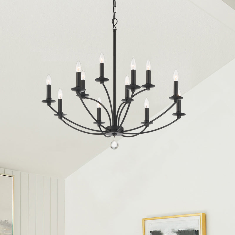 Crystorama MIL-8012-BK Mila 12 Light Chandelier Black Alternate Image 4.jpg