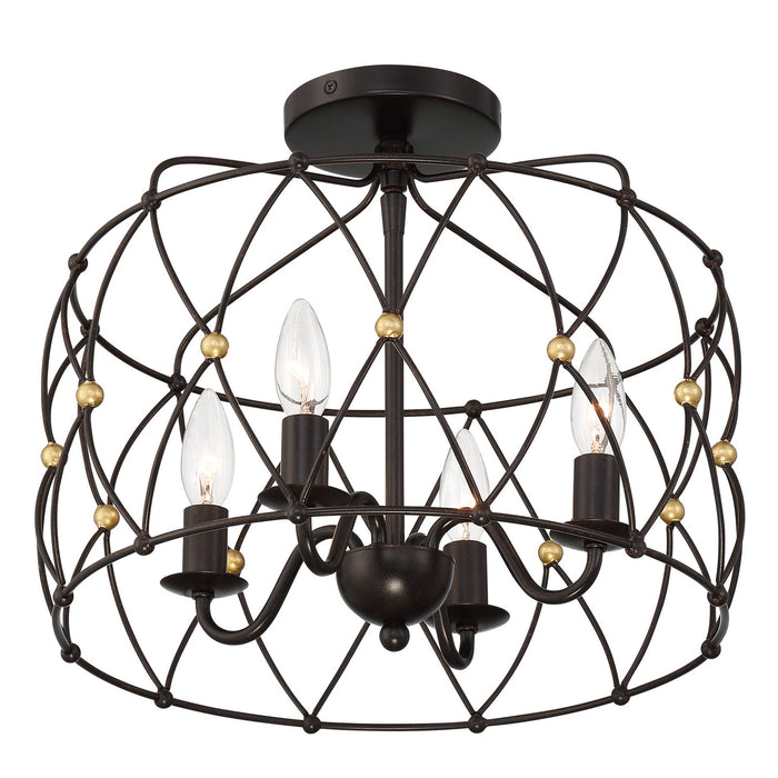 Crystorama ZUC-A9030-EB-GA_CEILING Zucca Four Light Semi Flush Mount English Bronze / Antique Gold Alternate Image 2.jpg