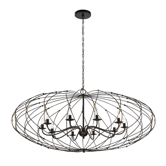 Crystorama ZUC-A9039-EB-GA Zucca Ten Light Chandelier English Bronze / Antique Gold Alternate Image.jpg