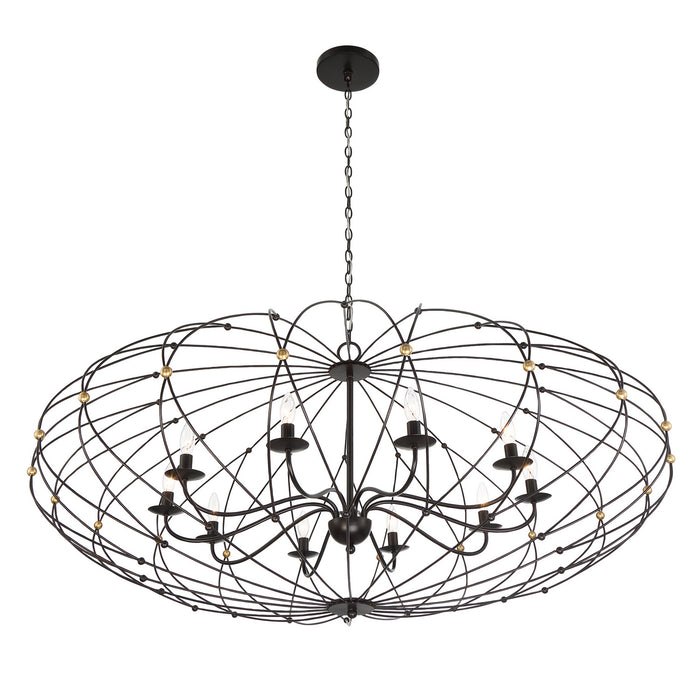 Crystorama ZUC-A9039-EB-GA Zucca Ten Light Chandelier English Bronze / Antique Gold Alternate Image 2.jpg