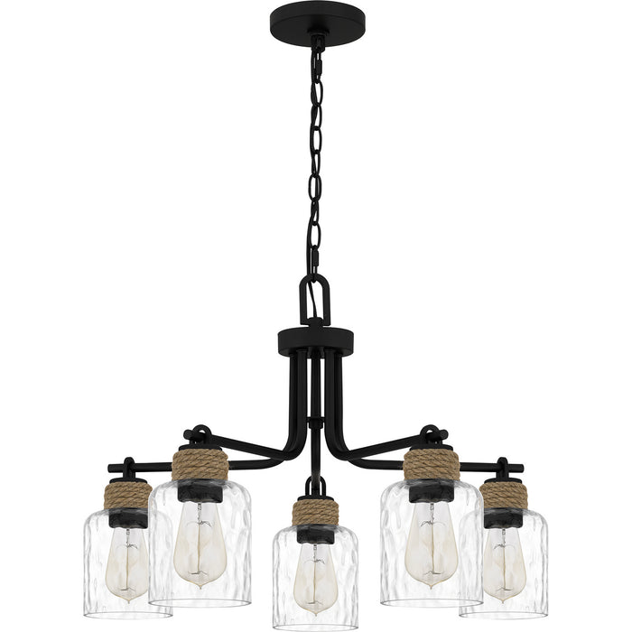 Quoizel BTC5025MBK Baltic Five Light Chandelier, Matte Black Alternate Image.jpg