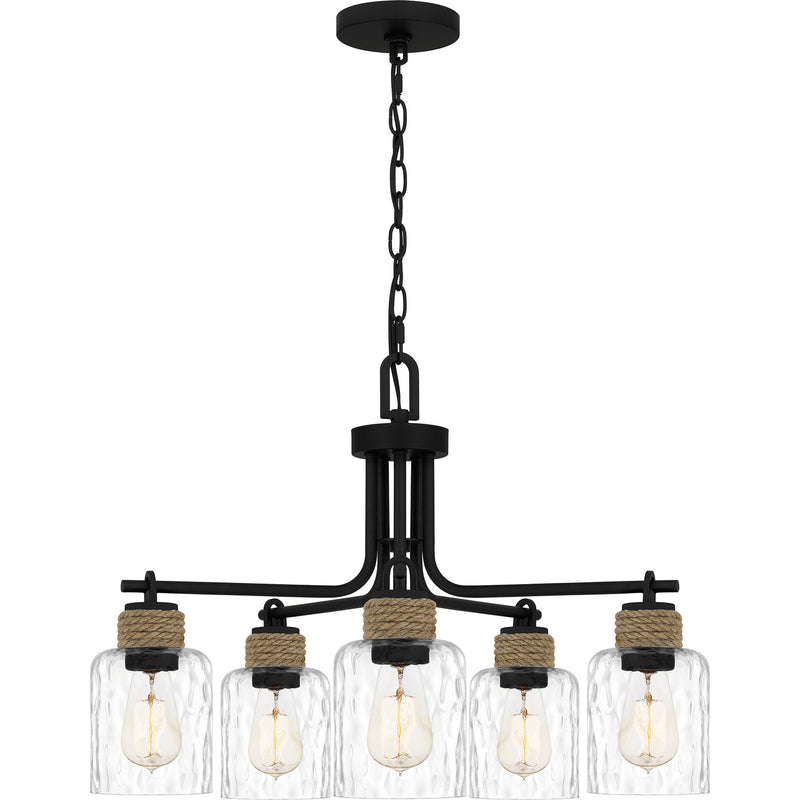 Quoizel BTC5025MBK Baltic Five Light Chandelier, Matte Black Alternate Image 2.jpg