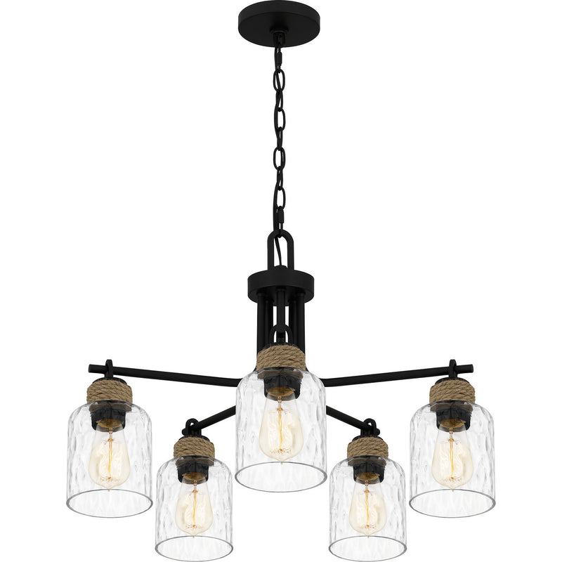 Quoizel BTC5025MBK Baltic Five Light Chandelier, Matte Black Alternate Image 3.jpg