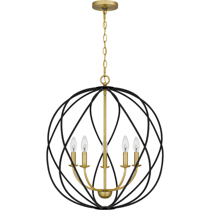 Quoizel BYN2824AB Bryn Five Light Pendant, Aged Brass Alternate Image.jpg