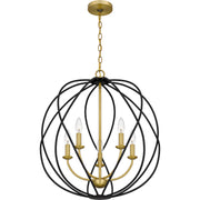 Quoizel BYN2824AB Bryn Five Light Pendant, Aged Brass Alternate Image 3.jpg