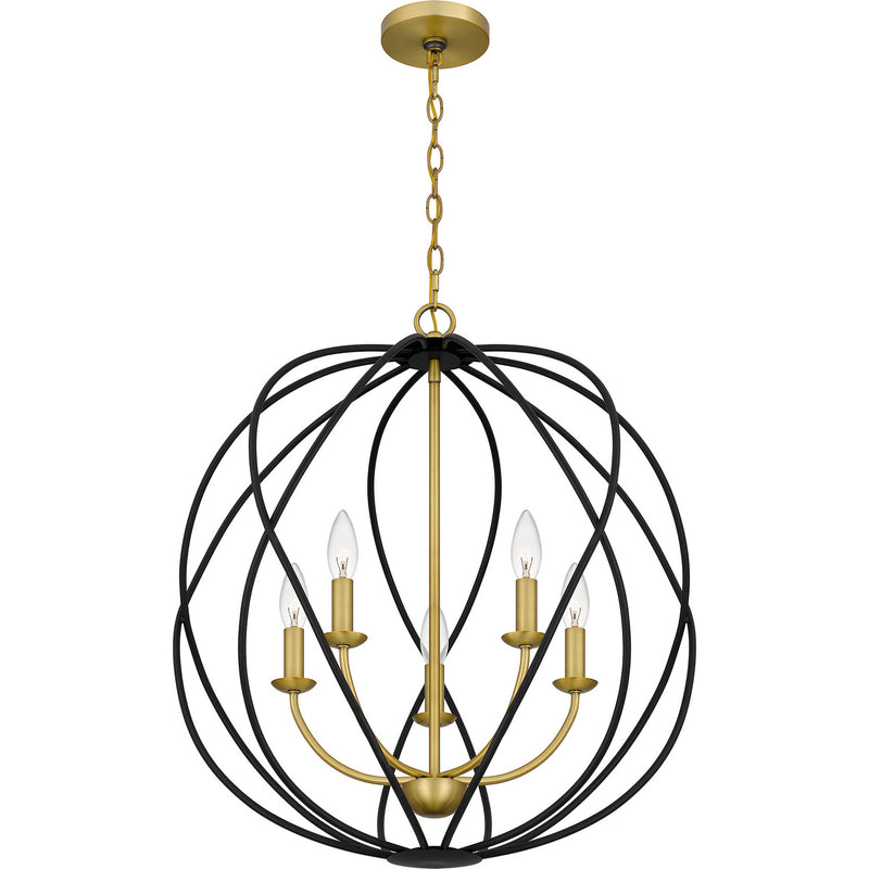 Quoizel BYN2824AB Bryn Five Light Pendant, Aged Brass Alternate Image 3.jpg