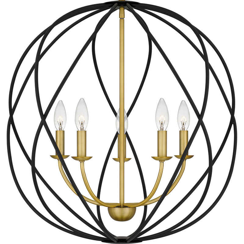 Quoizel BYN2824AB Bryn Five Light Pendant, Aged Brass Alternate Image 4.jpg