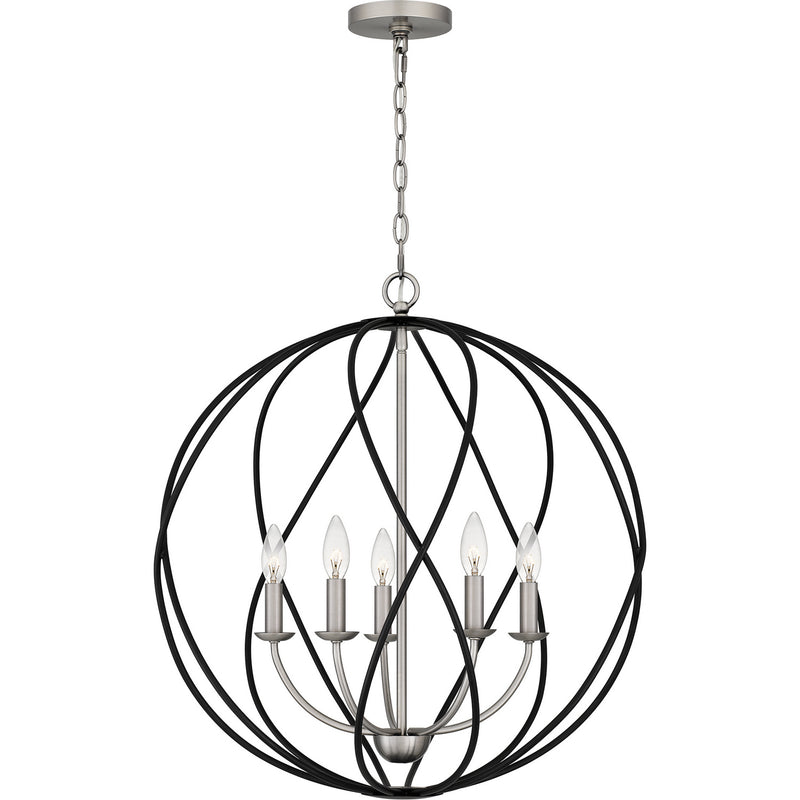 Quoizel BYN2824AN Bryn Five Light Pendant, Antique Nickel Alternate Image 2.jpg