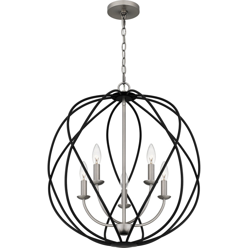 Quoizel BYN2824AN Bryn Five Light Pendant, Antique Nickel Alternate Image 3.jpg