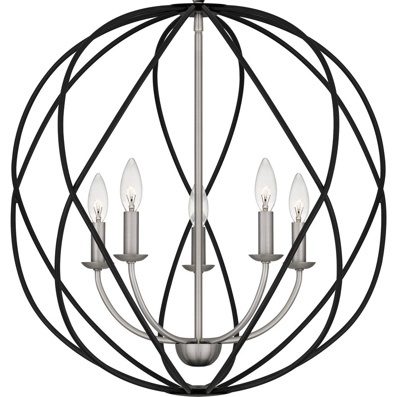 Quoizel BYN2824AN Bryn Five Light Pendant, Antique Nickel Alternate Image 4.jpg