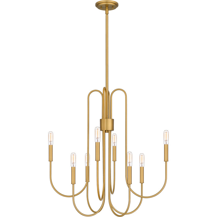 Quoizel CBR5028BWS Cabry Eight Light Chandelier, Brushed Weathered Brass Alternate Image 2.jpg