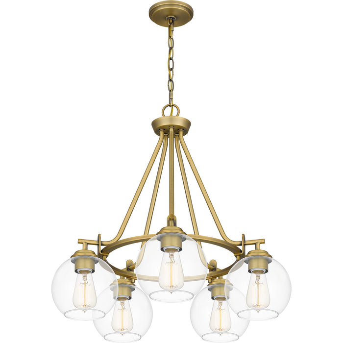 Quoizel CLD5025AB Celadon Five Light Chandelier, Aged Brass Alternate Image 3.jpg