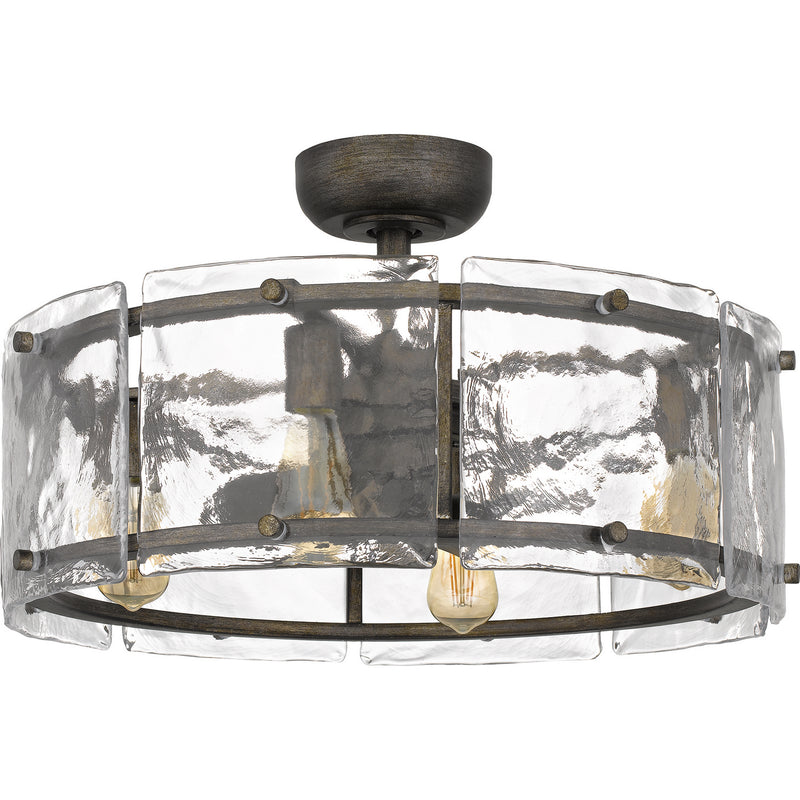 Quoizel FTS3124MM Fortress Four Light Fandelier, Mottled Silver Alternate Image.jpg
