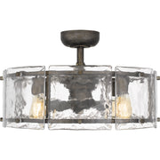 Quoizel FTS3124MM Fortress Four Light Fandelier, Mottled Silver Alternate Image 2.jpg
