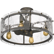 Quoizel FTS3124MM Fortress Four Light Fandelier, Mottled Silver Alternate Image 3.jpg