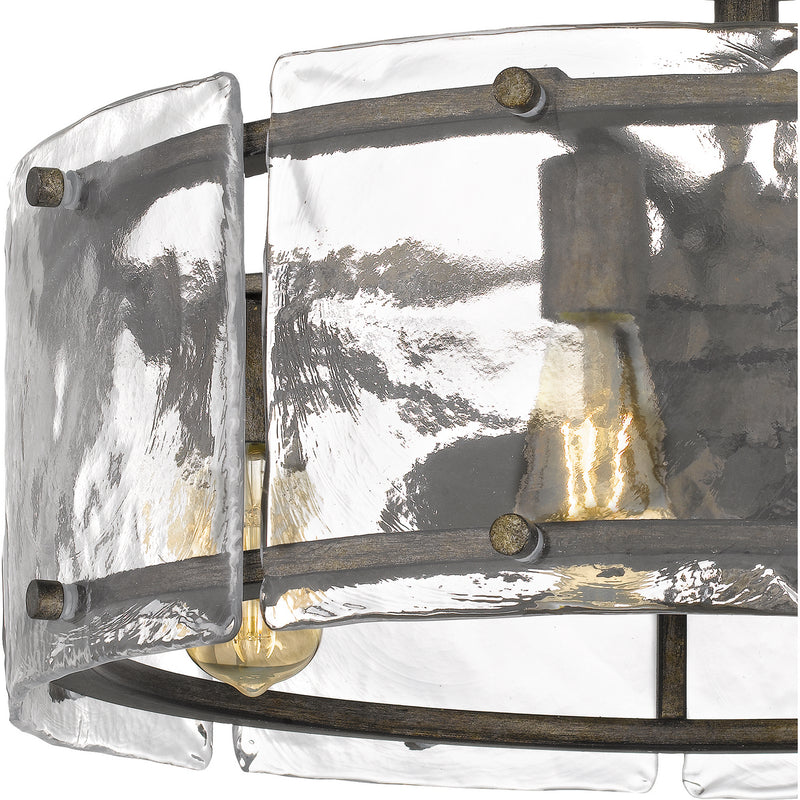 Quoizel FTS3124MM Fortress Four Light Fandelier, Mottled Silver Alternate Image.jpg
