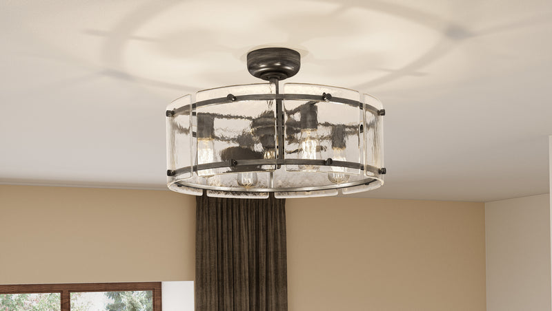 Quoizel FTS3124MM Fortress Four Light Fandelier, Mottled Silver Alternate Image 7.jpg