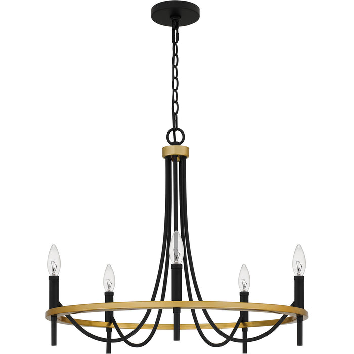 Quoizel LGR5026MBK Legare Five Light Chandelier, Matte Black Alternate Image.jpg