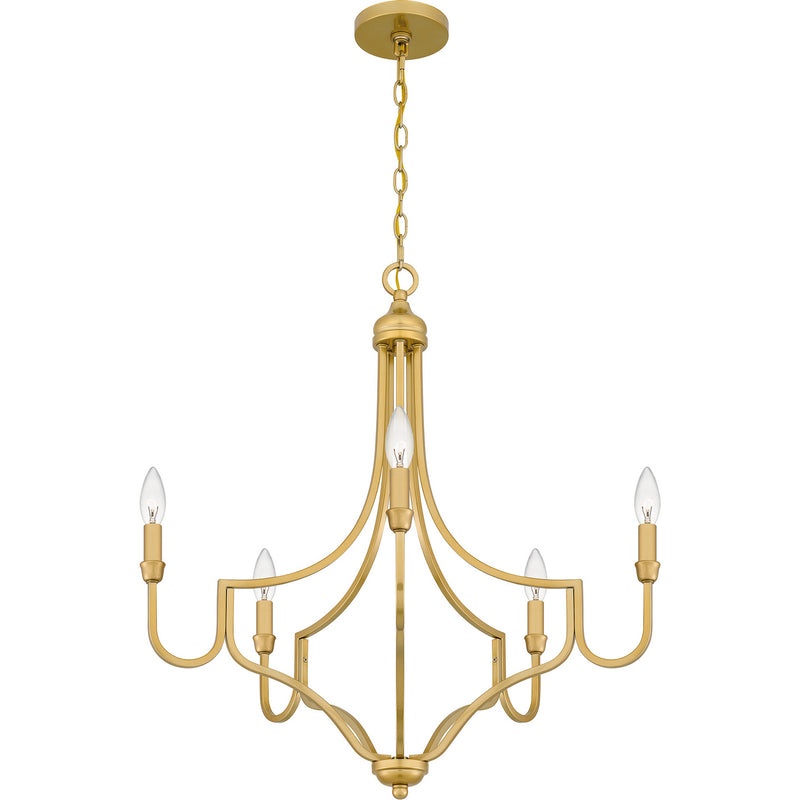 Quoizel MAB5026LG Mabel Five Light Chandelier, Light Gold Alternate Image 3.jpg