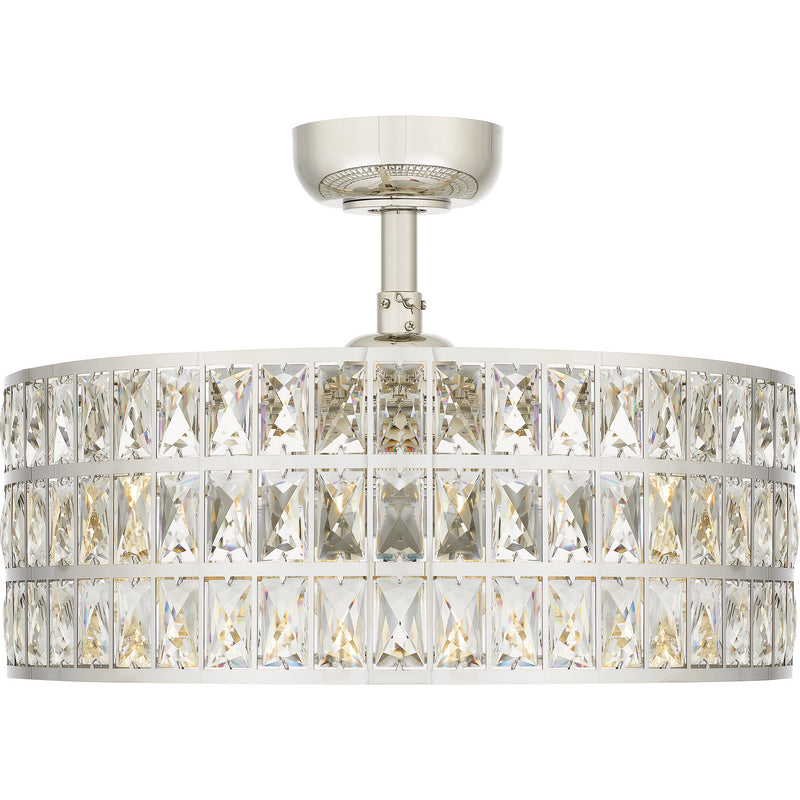 Quoizel QFA4046PK Quoizel Fandelier Four Light Fandelier, Polished Nickel Alternate Image 2.jpg