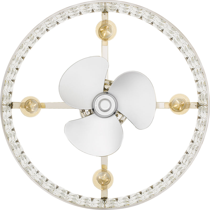 Quoizel QFA4046PK Quoizel Fandelier Four Light Fandelier, Polished Nickel Alternate Image 4.jpg