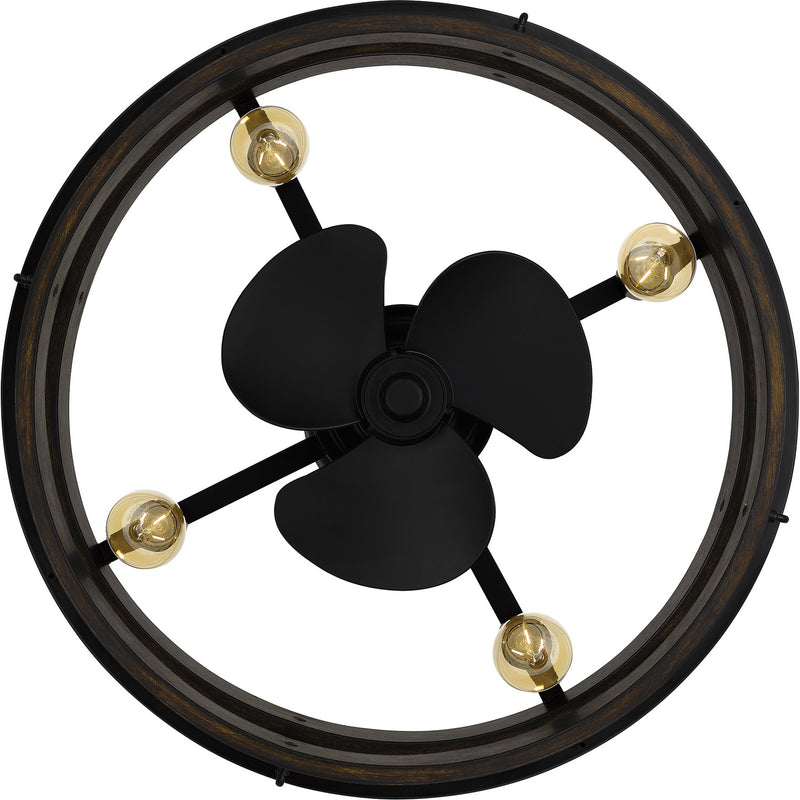 Quoizel QFA5615MBK Quoizel Fandelier Four Light Fandelier, Matte Black Alternate Image 4.jpg