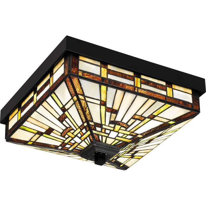 Quoizel TF5626MBK Tiffany Two Light Flush Mount, Matte Black Alternate Image 3.jpg