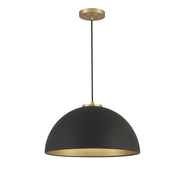 Shoppers Lighting SH7024MBKNB Heidi One Light Pendant, Matte Black with Natural Brass Alternate Image.jpg