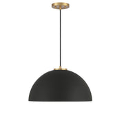 Shoppers Lighting SH7024MBKNB Heidi One Light Pendant, Matte Black with Natural Brass Alternate Image 2.jpg