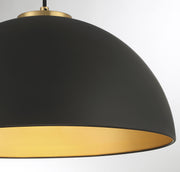 Shoppers Lighting SH7024MBKNB Heidi One Light Pendant, Matte Black with Natural Brass Alternate Image 4.jpg
