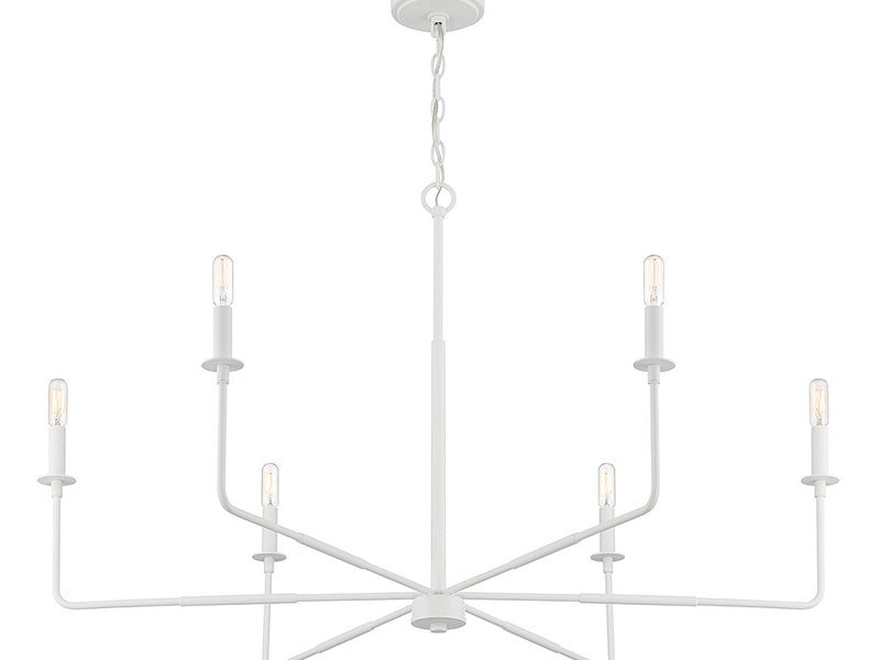 Savoy House 1-2221-6-83 Six Light Chandelier, Bisque White (4)