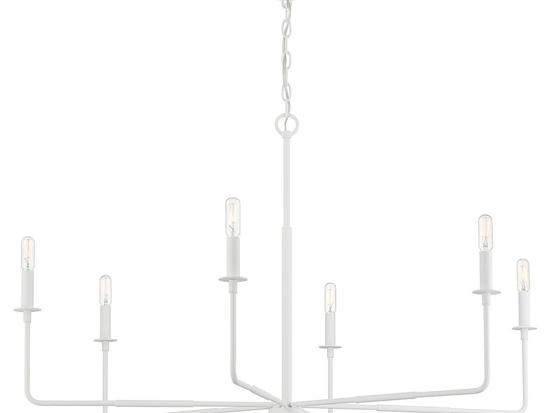 Savoy House 1-2221-6-83 Six Light Chandelier, Bisque White (5)