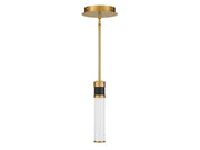 Savoy House 7-1643-1-143 LED Mini Pendant, Matte Black w/Warm Brass (2)