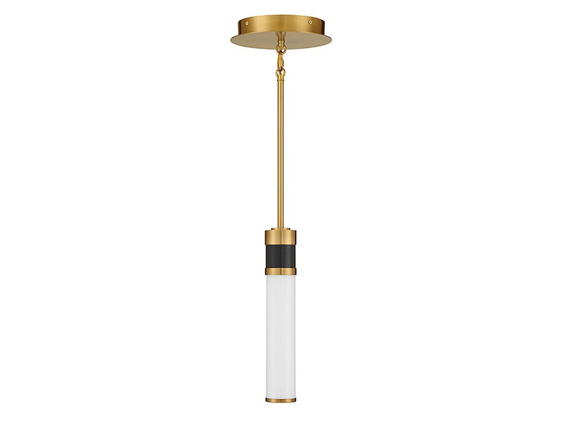 Savoy House 7-1643-1-143 LED Mini Pendant, Matte Black w/Warm Brass (2)