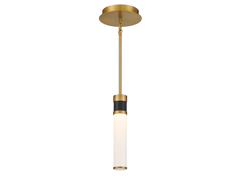 Savoy House 7-1643-1-143 LED Mini Pendant, Matte Black w/Warm Brass (3)