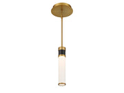 Savoy House 7-1643-1-143 LED Mini Pendant, Matte Black w/Warm Brass (4)